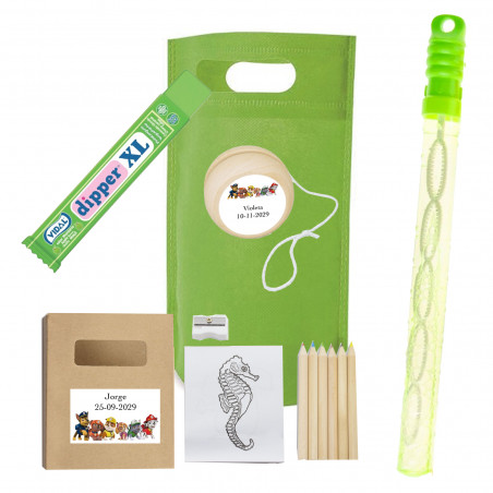 Set da colorare della Patpatrulla Canina con pompero, yo-yo e caramelle