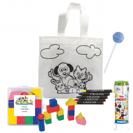 Puzzle geometrico Disney con pompetta e borsa da colorare