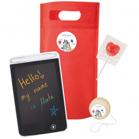 Bluey e Bingo set per bambini con lavagna digitale e yo-yo in legno