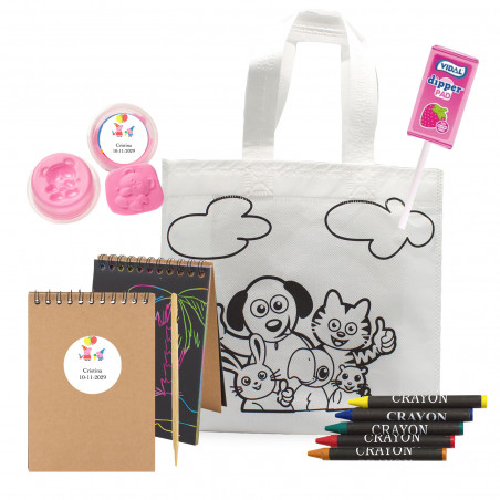 Peppa Pig borsa da colorare con quaderno e pasta per eventi
