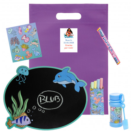 Vaiana Moana borsa viola personalizzabile con dettagli creativi