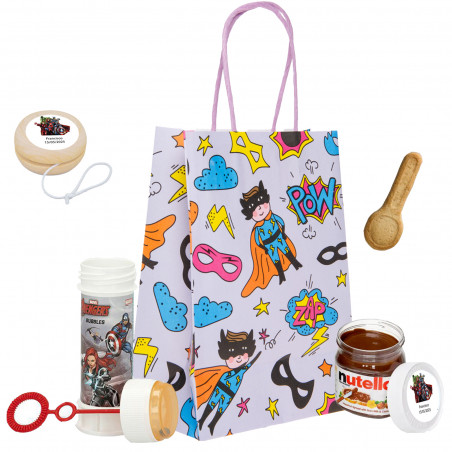 Avengers borsa con bolle di sapone, yo-yo e Nutella
