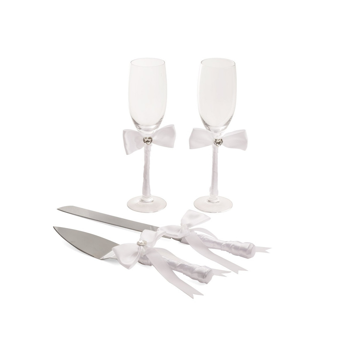 Coppe, pala e coltello per matrimonio