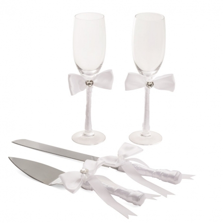Coppe, pala e coltello per matrimonio