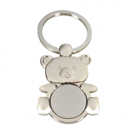 Portachiavi in metallo a forma di orso