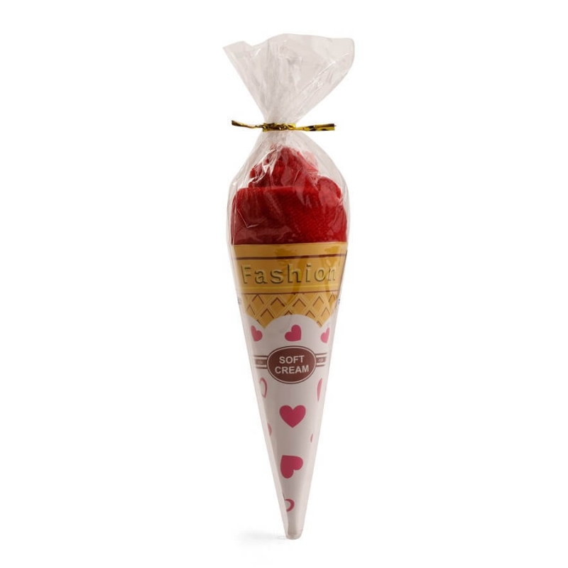 Asciugamani a forma di gelato rosso passione