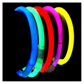 Braccialetti Luminosi Fluorescenti - 100 Bastoncini Luminosi con 100 Connettori, Braccialetti