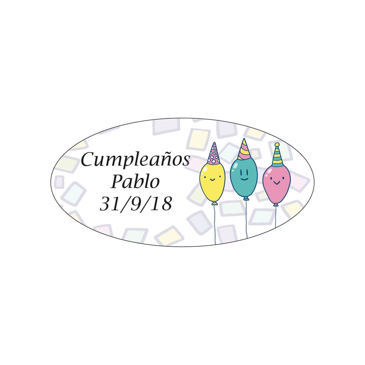 Etichetta di compleanno da personalizzare con nome e data