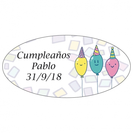Etichetta di compleanno da personalizzare con nome e data