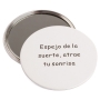 Specchio da borsa bianco con frase