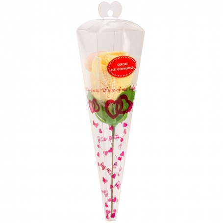 Set manicure con borsetta e asciugamano a forma di fiore presentato in una scatola con manico