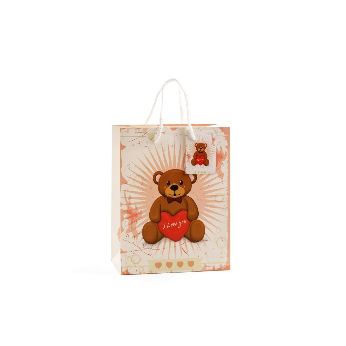 Borsa con grande orsetto di peluche