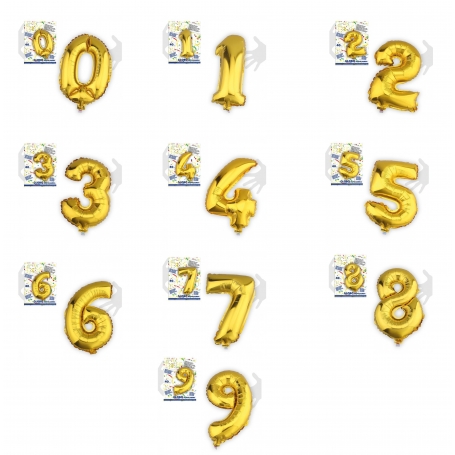 Globos di numeri metallici