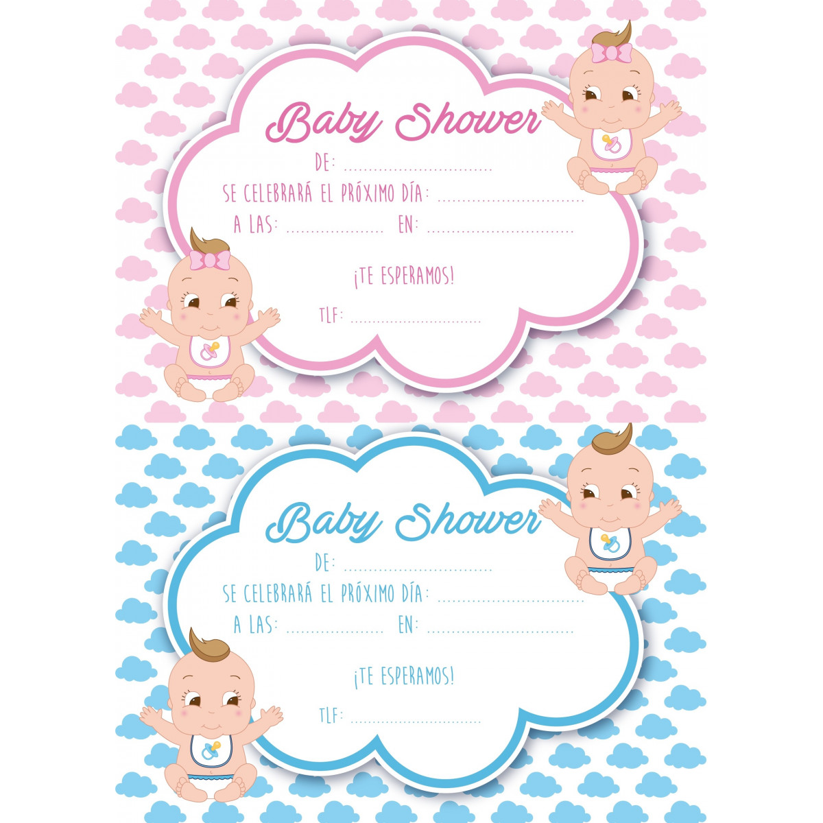 Inviti per il baby shower di gemelli