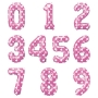 Palloni rosa a forma di numeri