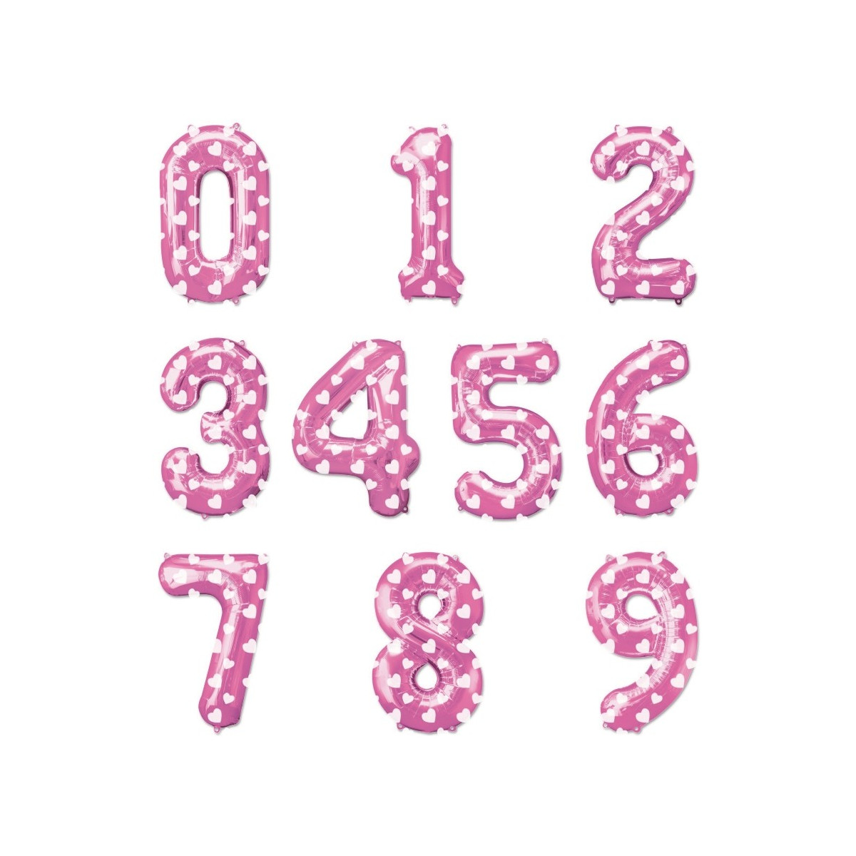 Palloni rosa a forma di numeri