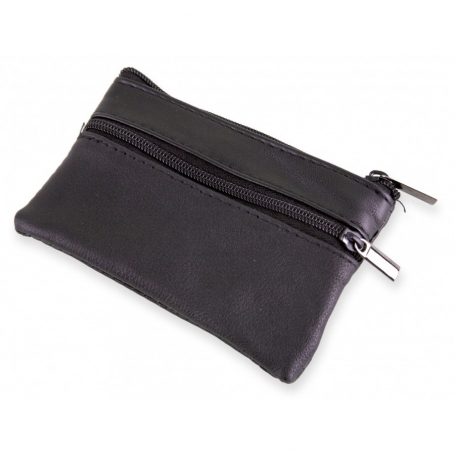 Borsa in similpelle nera con custodia e adesivo personalizzato. Un dettaglio elegante e pratico per i matrimoni.
