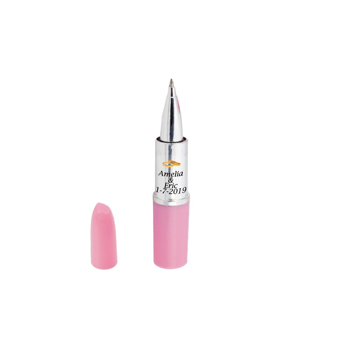 Penna rossetto rosa personalizzata per dettagli di matrimonio