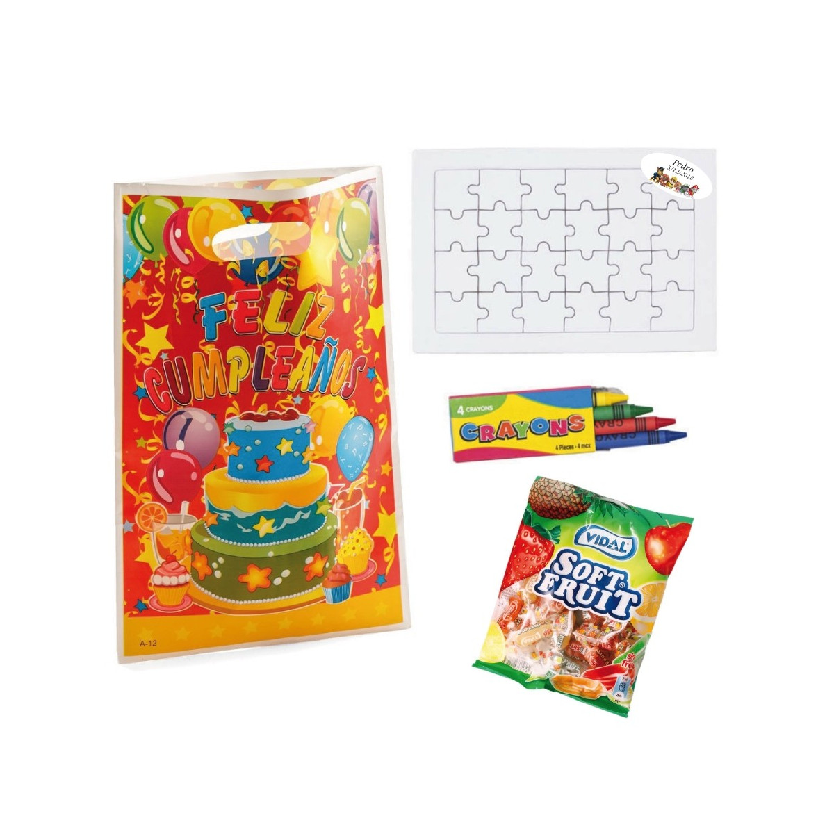 Puzzle con caramelle per compleanno personalizzato