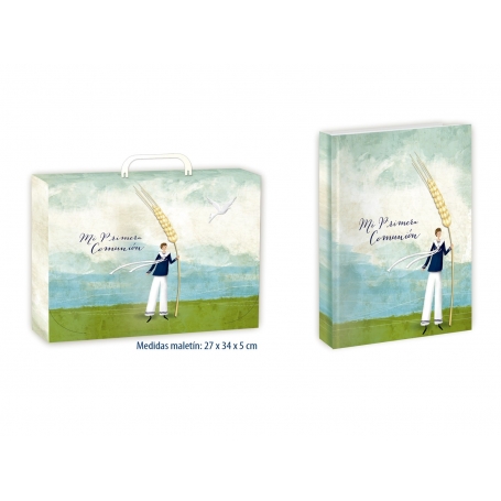 Libro e valigetta comunione spighe