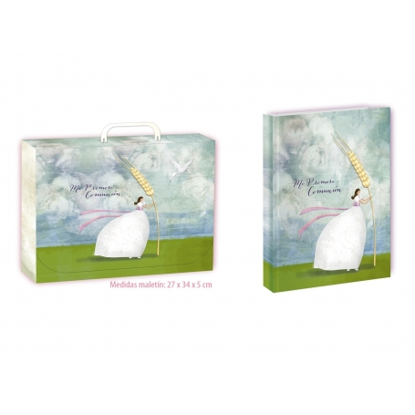 Libro e valigetta comunione spighe
