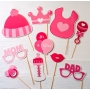 Set di accessori per bambini in colore rosa 10 pezzi