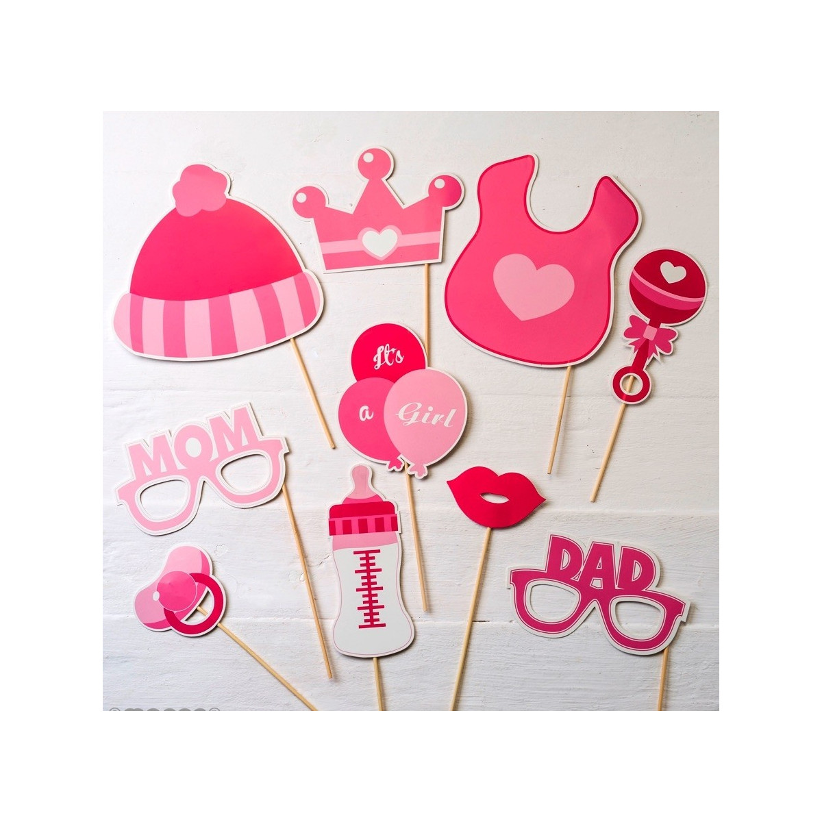 Set di accessori per bambini in colore rosa 10 pezzi