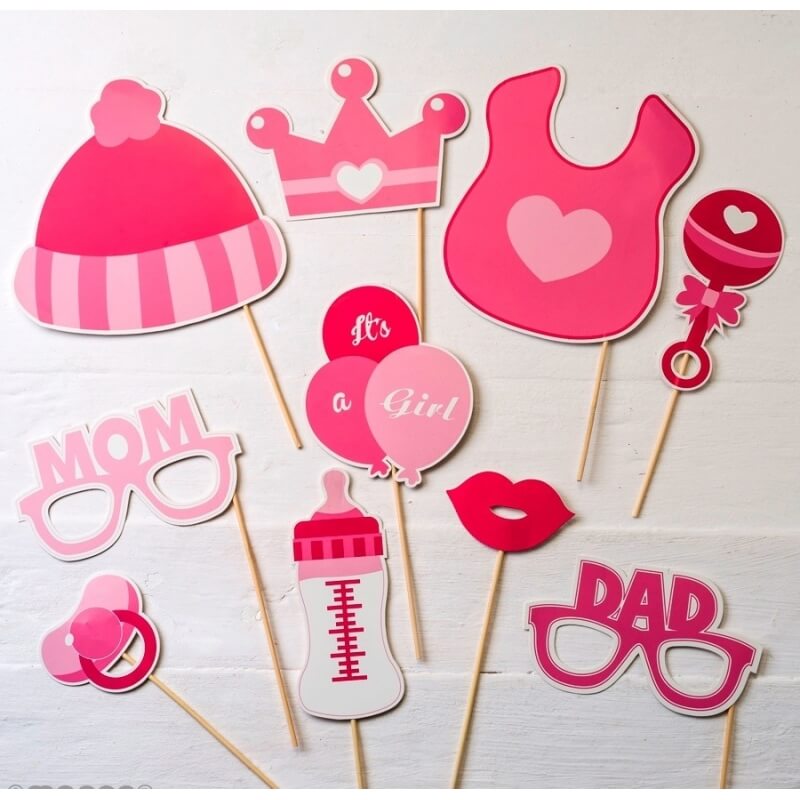 Set di accessori per bambini in colore rosa 10 pezzi