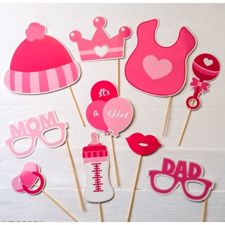 Set di accessori per bambini in colore rosa 10 pezzi