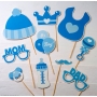 Set di accessori per bambini in colore blu 10 pezzi