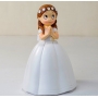 Figura comunione bambina vestito lungo e corona