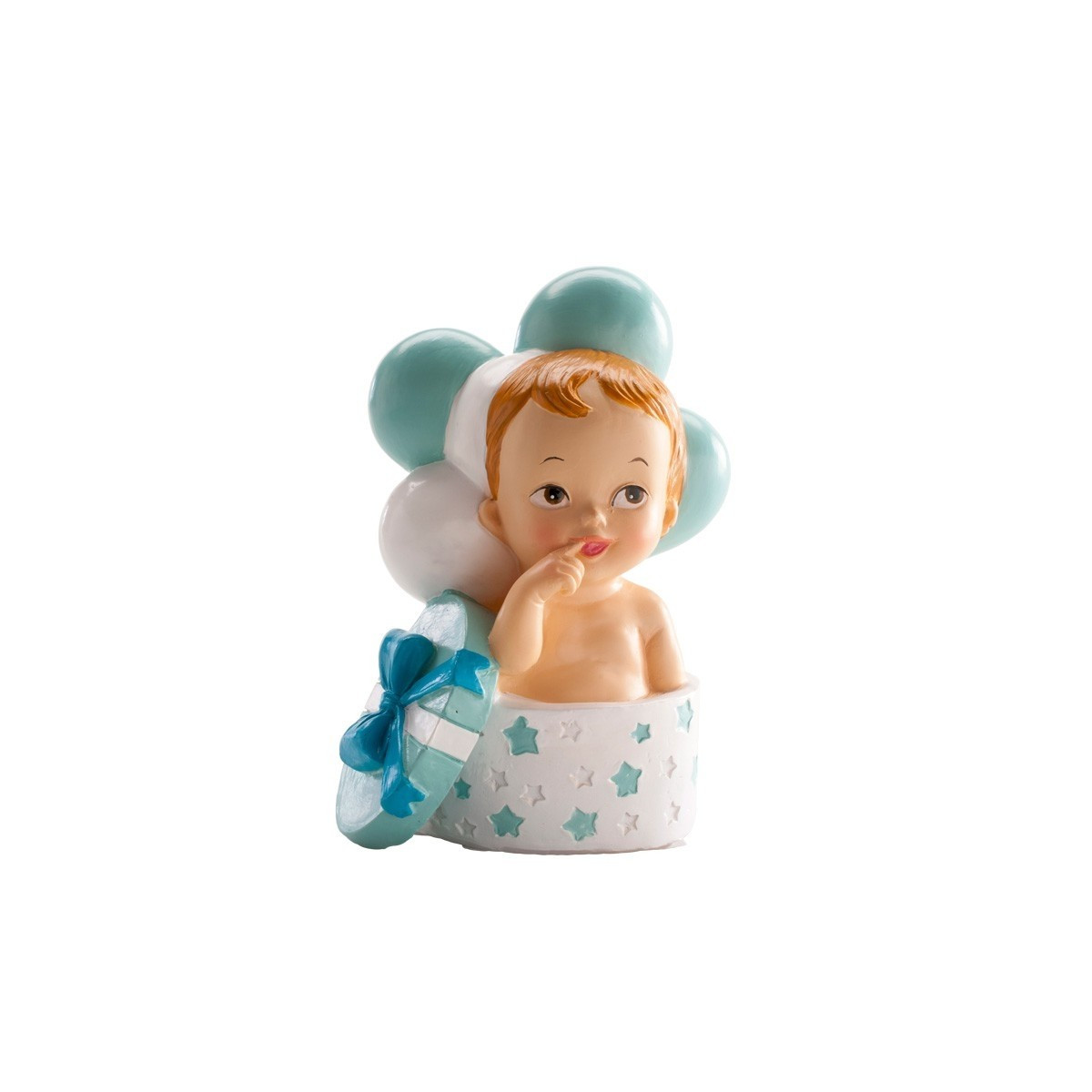 Figura di Bambino in Scatola Ricordo di Battesimo e Decorazione Speciale