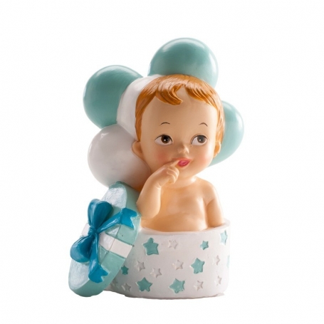 Figura di Bambino in Scatola Ricordo di Battesimo e Decorazione Speciale