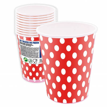 Confezione tazze monouso a pois