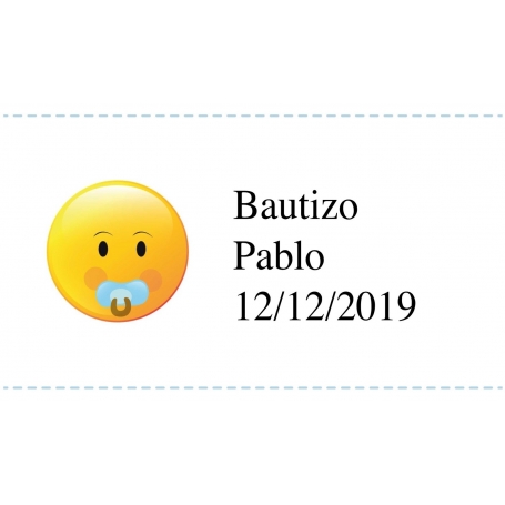 Adesivo personalizzato battesimo di emoji